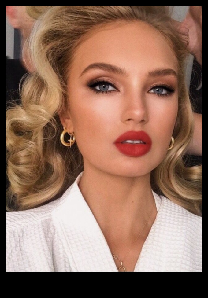 Păr blond și buze roșii: combinații clasice pline de farmec