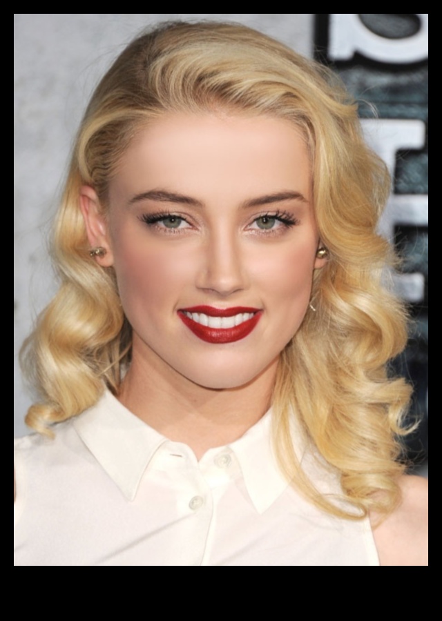 Păr blond și buze roșii: combinații clasice pline de farmec